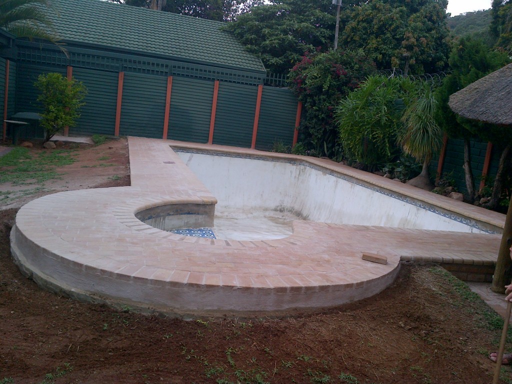 above ground pool on asphalt